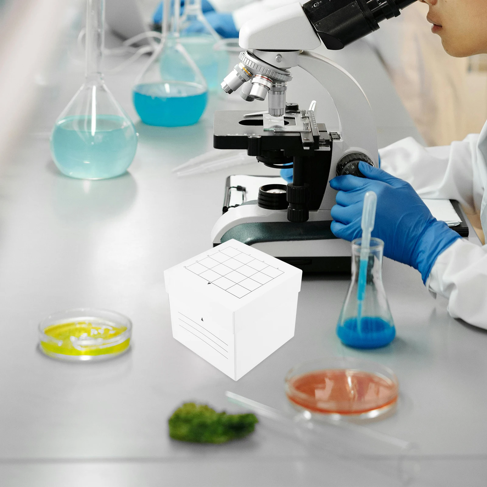 

16-Grid Centrifugal Tube Storage Box Freezer Safe Paper Holder For Laboratory Microcentrifuge Tubes Design Cryogenic
