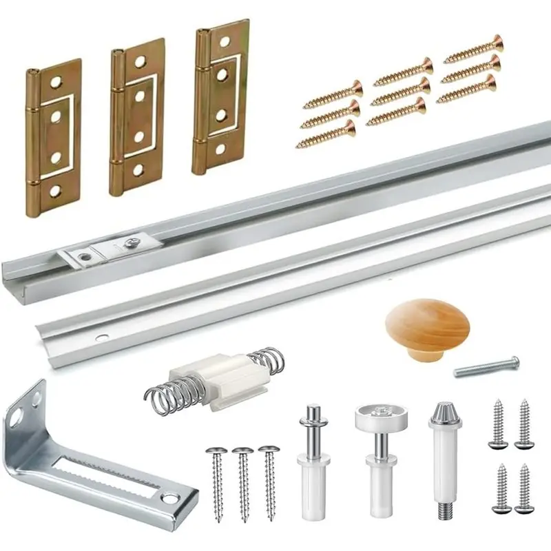 A27F-Bifold Door Hardware Kit With Track, Top & Bottom Pivot