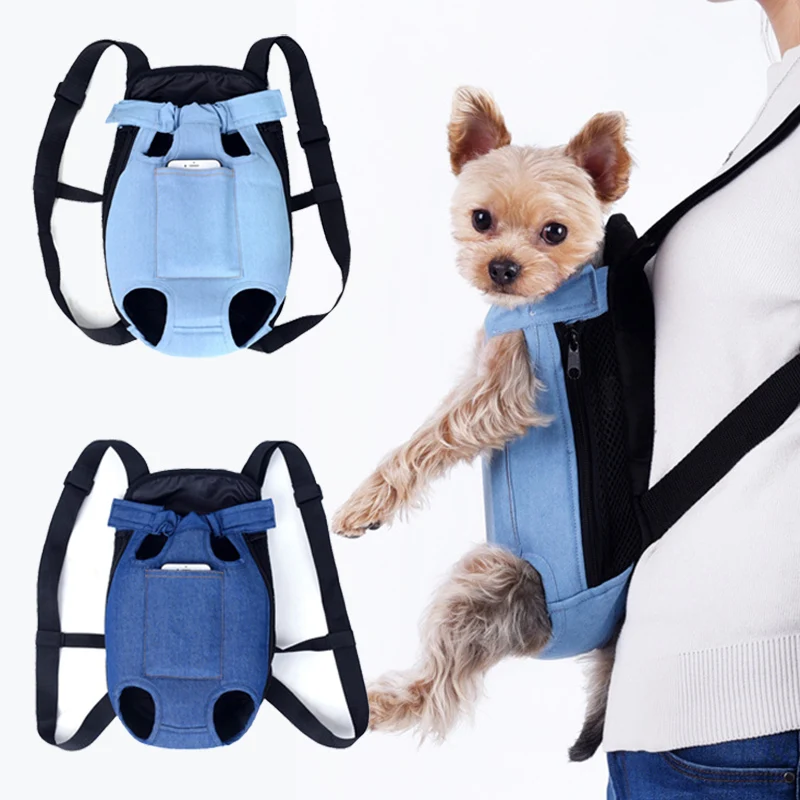 Denim Pet Dog zaino Outdoor Travel Dog Cat Carrier Bag per cani di piccola taglia Puppy Kedi Carring Bags prodotti per animali domestici Trasportino Cane 3.69