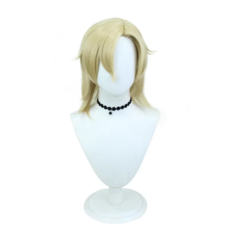 Aventurine Peruca Cosplay para Adulto, Jogo Honkai:Star Rail, Cabelo Amarelo Resistente ao Calor, Acessório Traje, Halloween Party Prop, Unisex