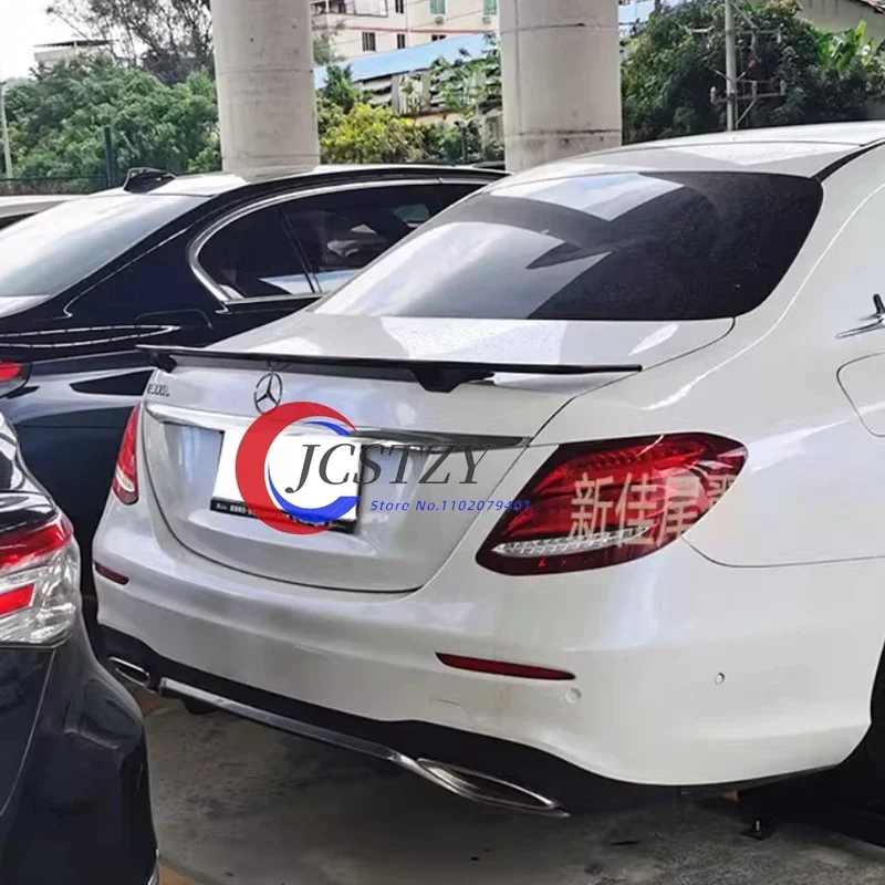 For Benz C-class W213 Spoiler 2015-2020 C180 200 260 300 C63 Real Carbon Fiber/ ABS Glossy Black Car Rear Trunk - view 5