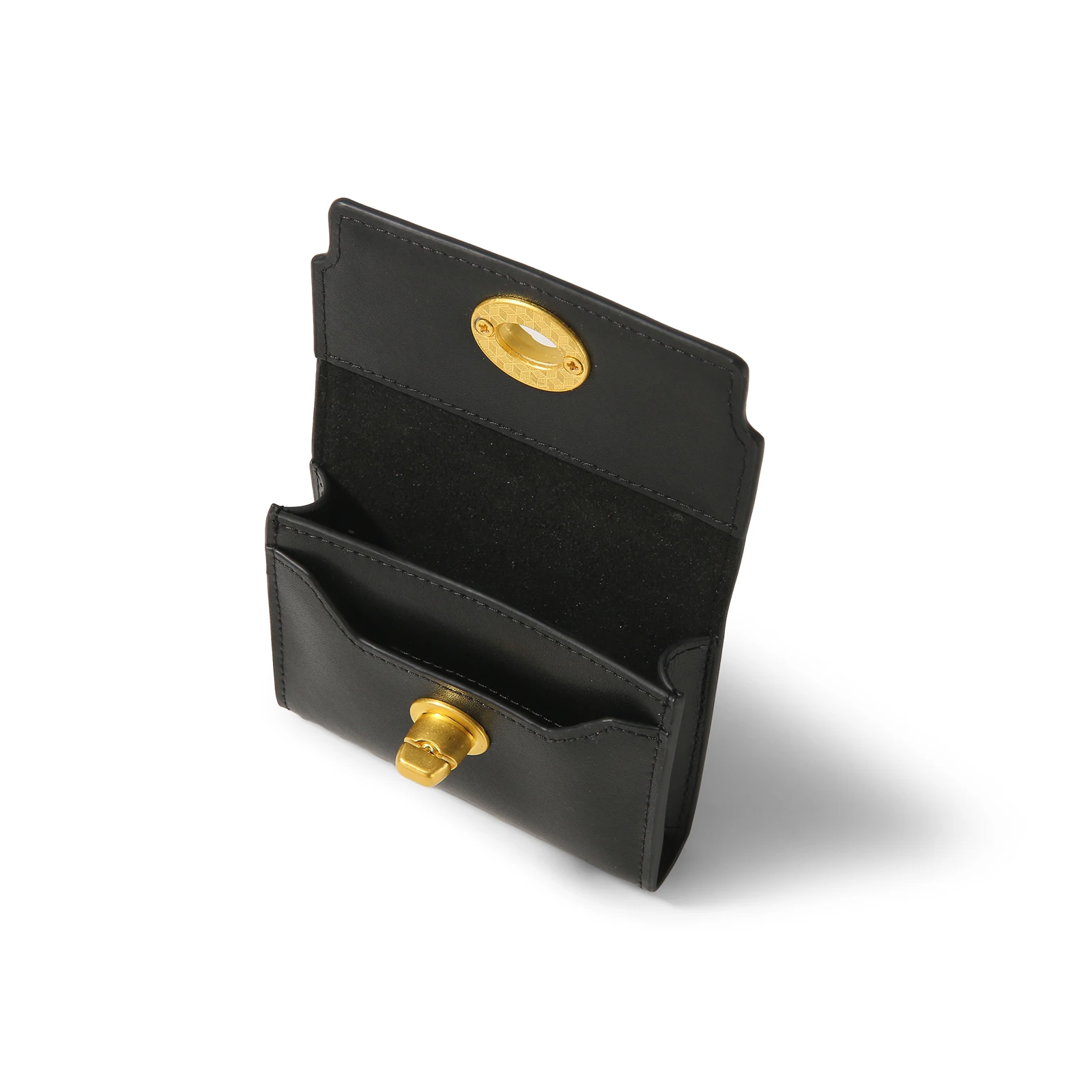 ITAMOOD Black Wallet Card Holder Genuine Leather Vintage Simple Design Short Wallet New Fashion Wallet Card Bag Valentine's Gift