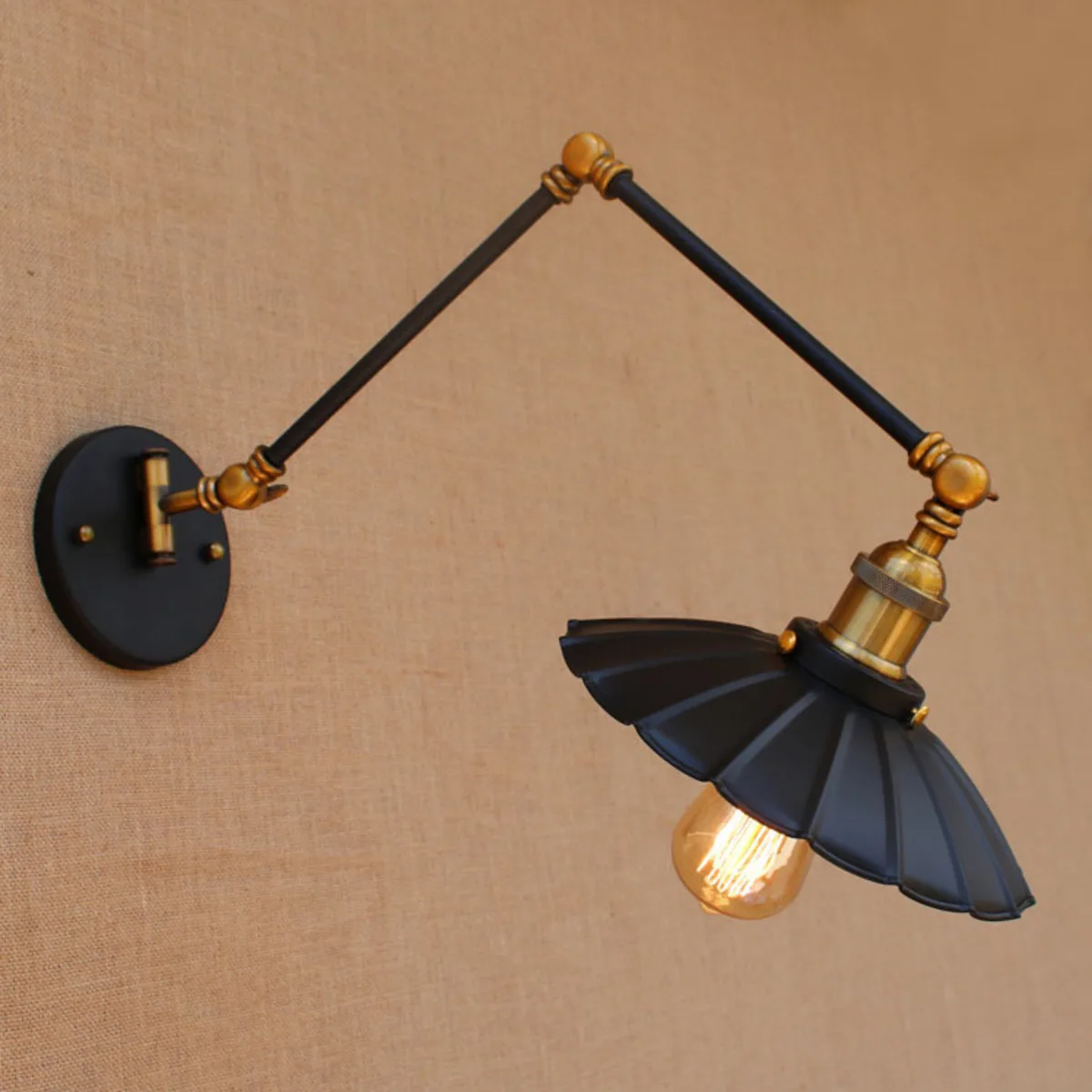 Retro Vintage Adjustable Long Swing Arm Wall Light Fixture Edison Wall Lamp Loft Style Industrial Wall Sconce Appliques Led