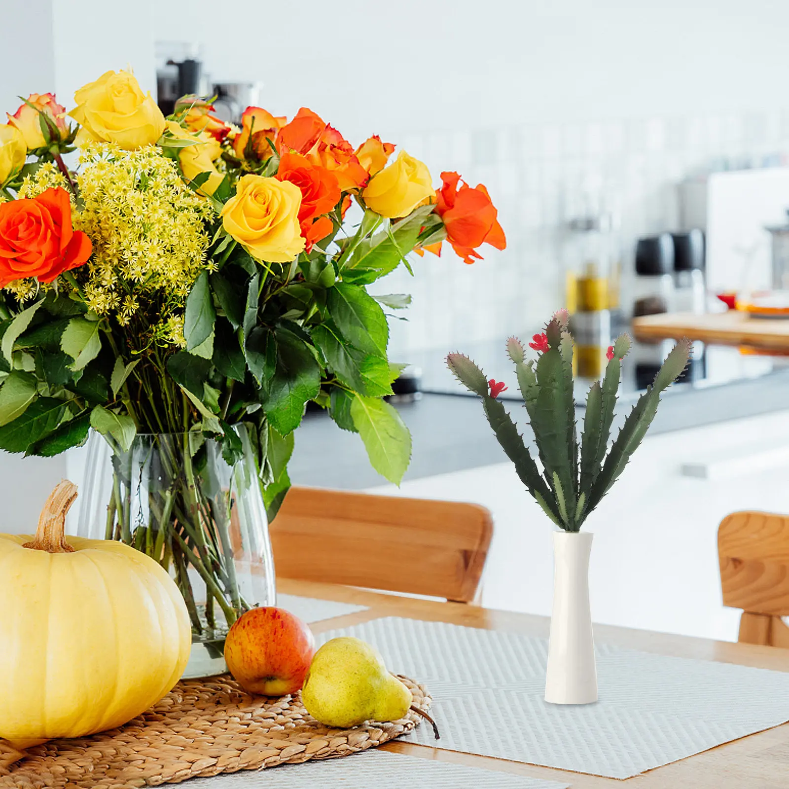 Succulent Arrangement Mini - ต้นกระบองเพชรประดิษฐ์ขนาดเล็ก ตกแต่งโต๊ะทำงาน สำนักงาน และบ้าน ด้วยต้นไม้พลาสติกเสมือนจริงสำหรับตกแต่งกระถางดอกไม้