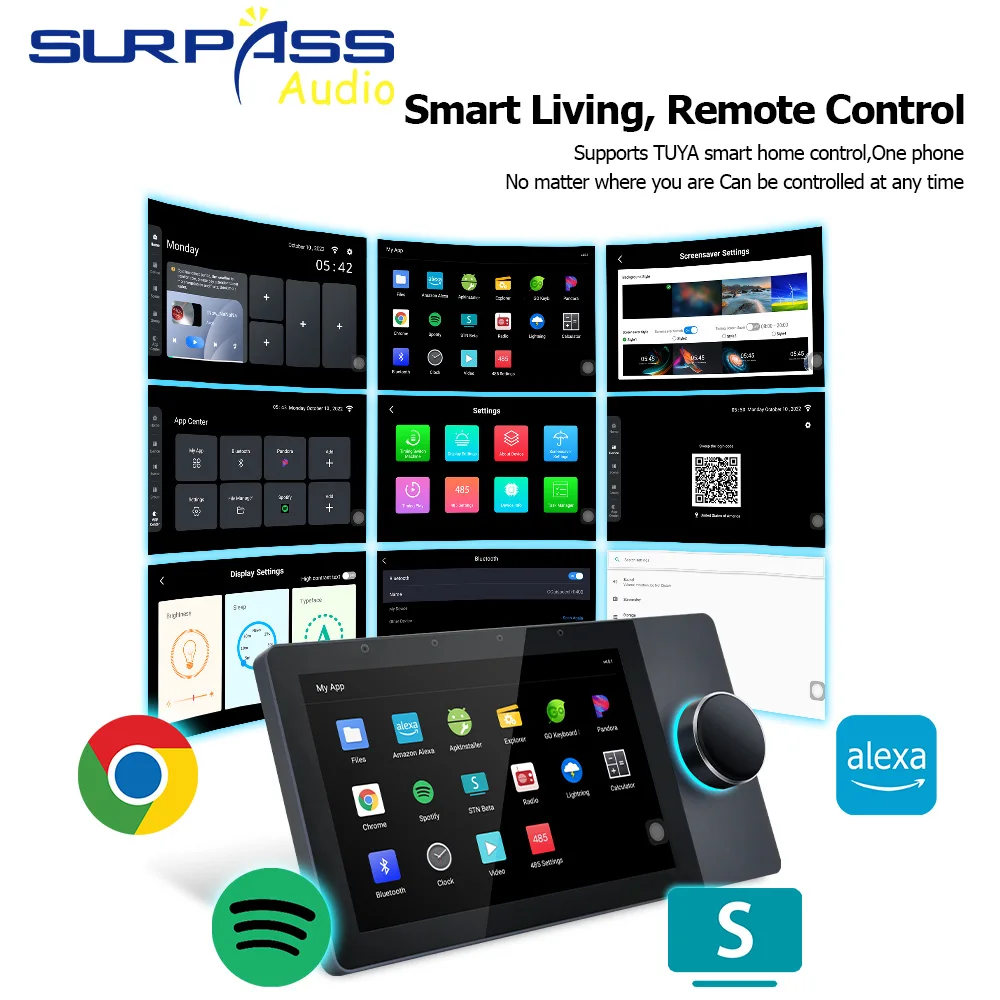 Sistem Audio Cerdas RS485 TUYA Penguat Suara Dinding dengan Android 8.1 Kit Speaker Langit-langit Stereo Bluetooth untuk Hotel