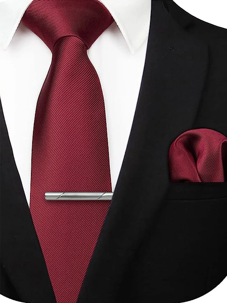 JEMYGINS Solide Grün Blau Männer Mode Krawatte Taschentuch Krawatte Clip für Smoking Zubehör Klassische Seide Luxus Krawatte für Mann Geschenk – Detail 14