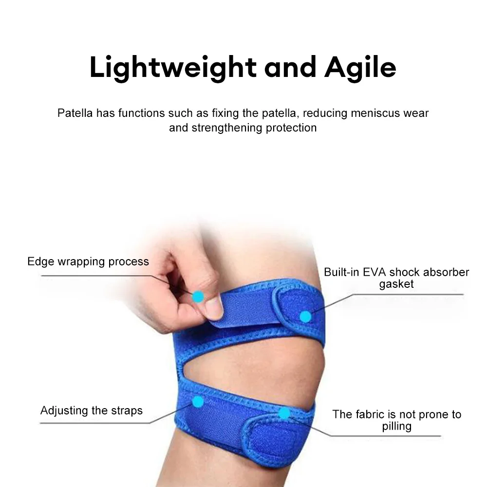 1pc Patella Knee Strap Adjustable Anti-Slip Knee Pain Relief Support for Sport Injury Joint Pain Patella Stabilizer for Sports