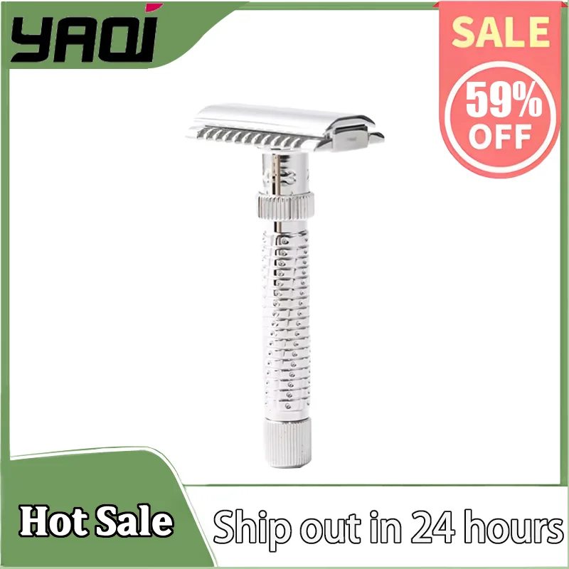 

YAQI Ultima с открытой расческой, регулируемая мужская безопасная бритва из нержавеющей стали — для прецизионного бритья, парикмахерская, роскошные предметы для ухода за волосами