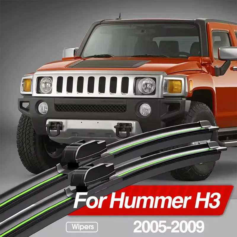 For Hummer H3 2005-2009 Front Windshield Wiper Blades 2pcs Windscreen Window Accessories 2006 2007 2008