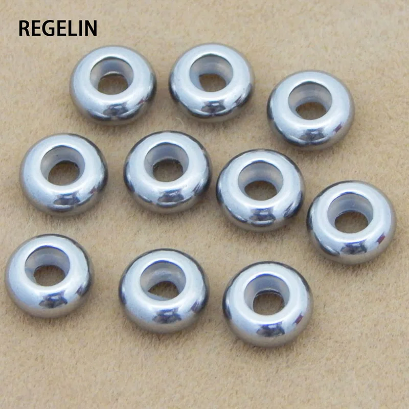 REGELIN 20pcs Stainless Steel Positioning Beads Rubber Spacer Bead Fits for DIY Charm DIY Jewelyy Making Findings & Accessories