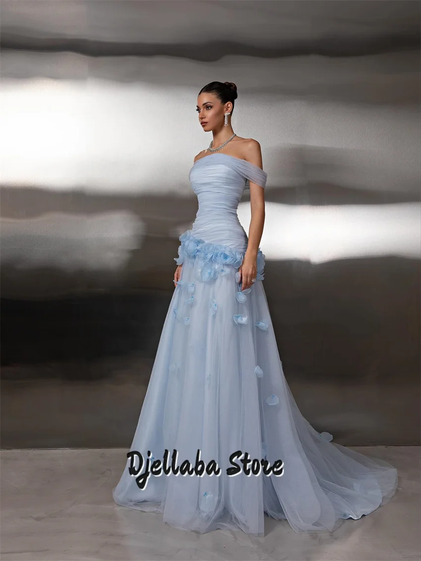 نمط جديد فستان سهرة أزرق سماوي للنساء أنيق طويل القامة مأدبة التخرج الفن امتحان المضيف فستان حفل زفاف ثوب مخصص