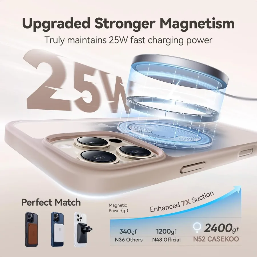 مصممة لحافظة iPhone 16 Pro مع حامل مغناطيسي غير مرئي [حماية من السقوط العسكري] [متوافق مع MagSafe] مقاوم للصدمات