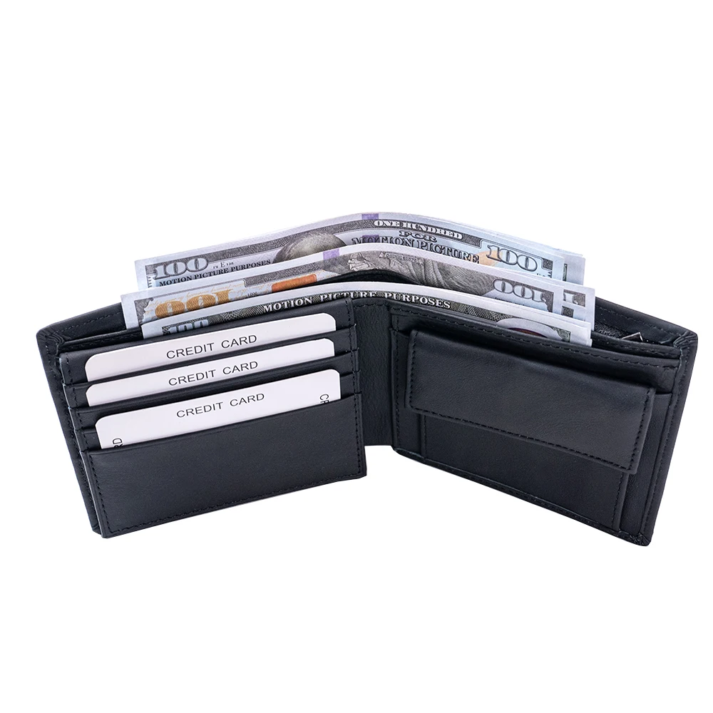 Men's leather wallet RFID Cowhide genuine leather wallet multi-function credit card holder