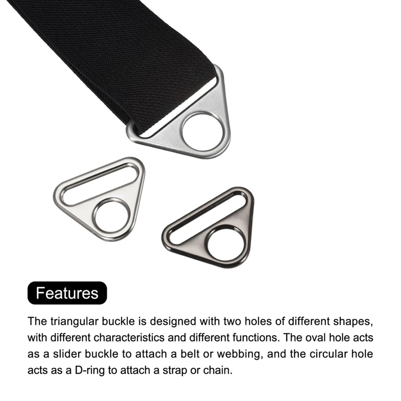 Triangle Buckle Adjuster, Triangular D Ring Adjustment With Rod Swivel Clamp For Webbing School Bag Strap Webbing, Easy To Use