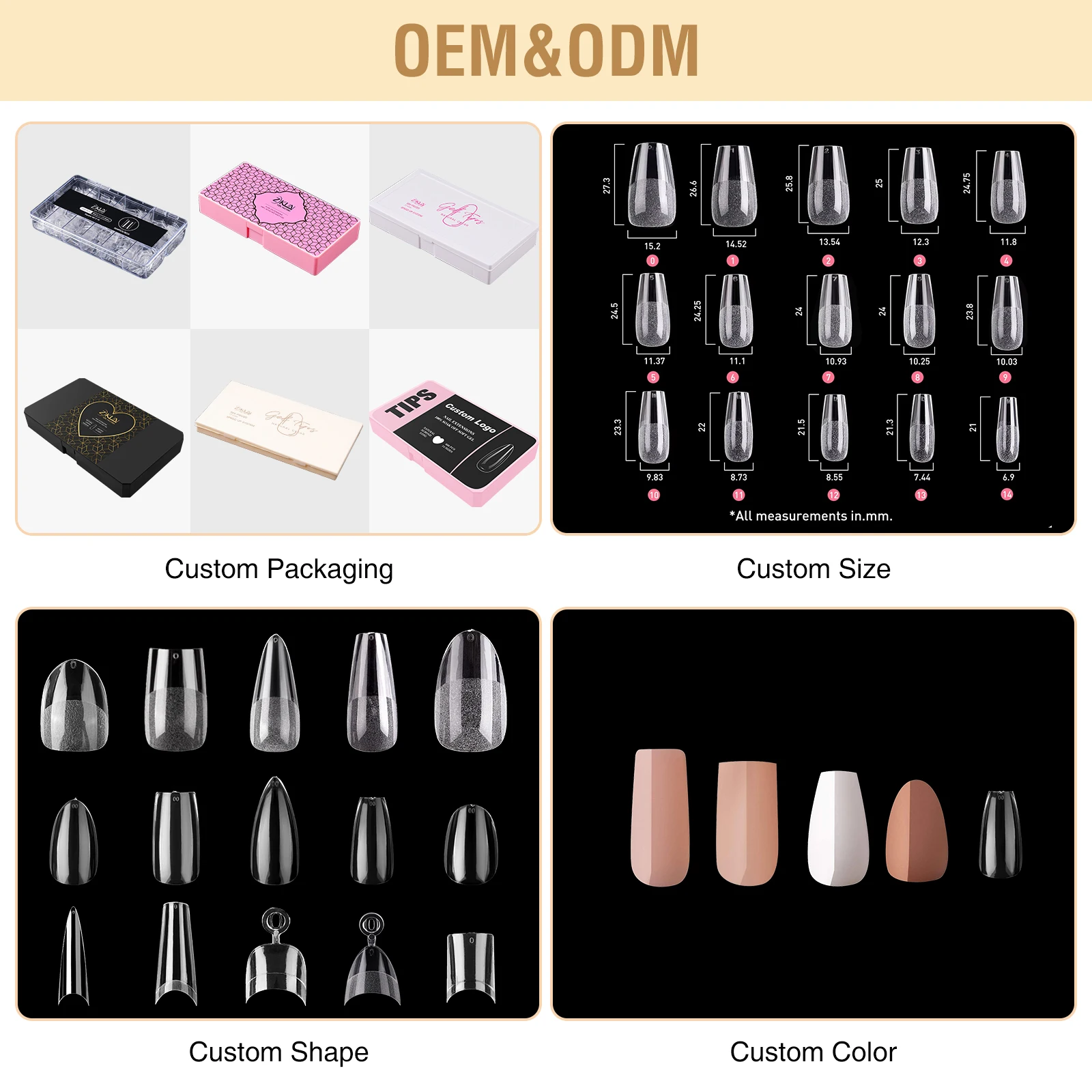 180Pcs High Quality Press on Nails French Tip Wholesale Custom Logo Medium Almond Shaped Nails with Pink Tips Nail Drill Tips