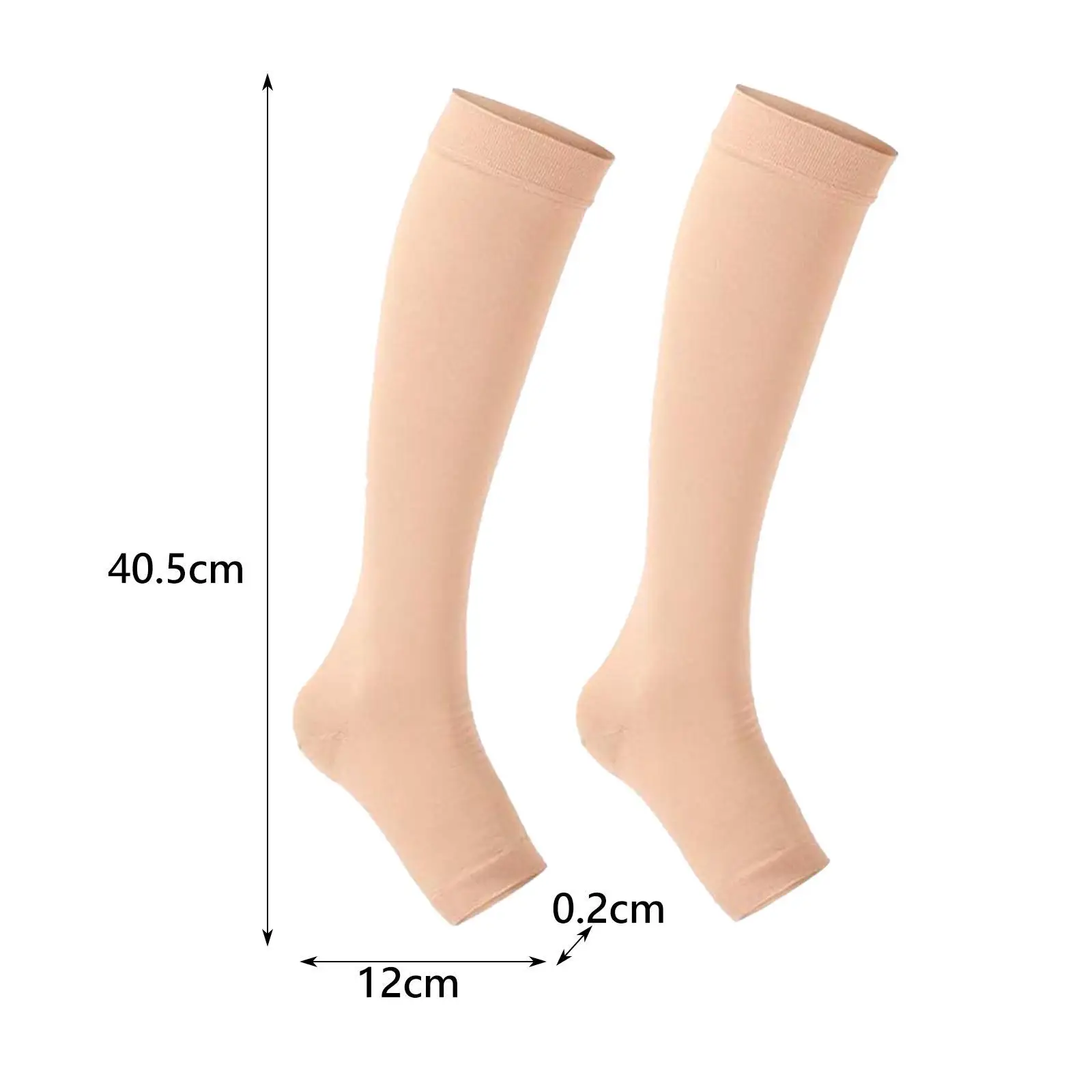 Nylon Open Toe Compression Socks for Women Men Knee High Support Circulation Boost for Nurses Teachers Standing All Day Athletic view 4