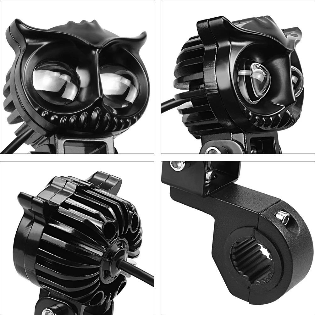 

Aluminum Alloy Owl LED Double Lamp Bead Waterproof Motorcycle Car ATV Modified Projector Light Long Life