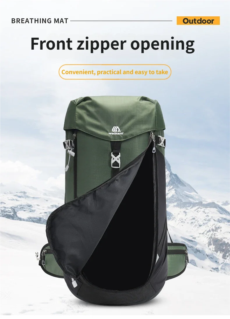 Large Capacity 50L Durable Outdoor Sport Backpack Bag Waterproof Oxford Rucksack for Adventure Hiking Camping Mountaineering