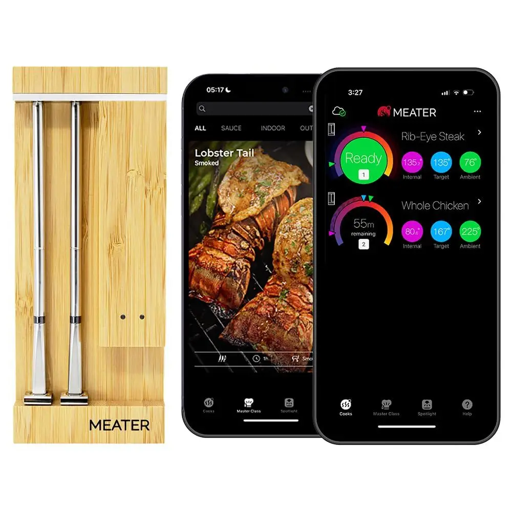 Wireless Dual Probe Meat Thermometer: High Heat Resistance, Long Range, Compatible with BBQ, Oven, Grill, Smoker, Air Fryer, Dee