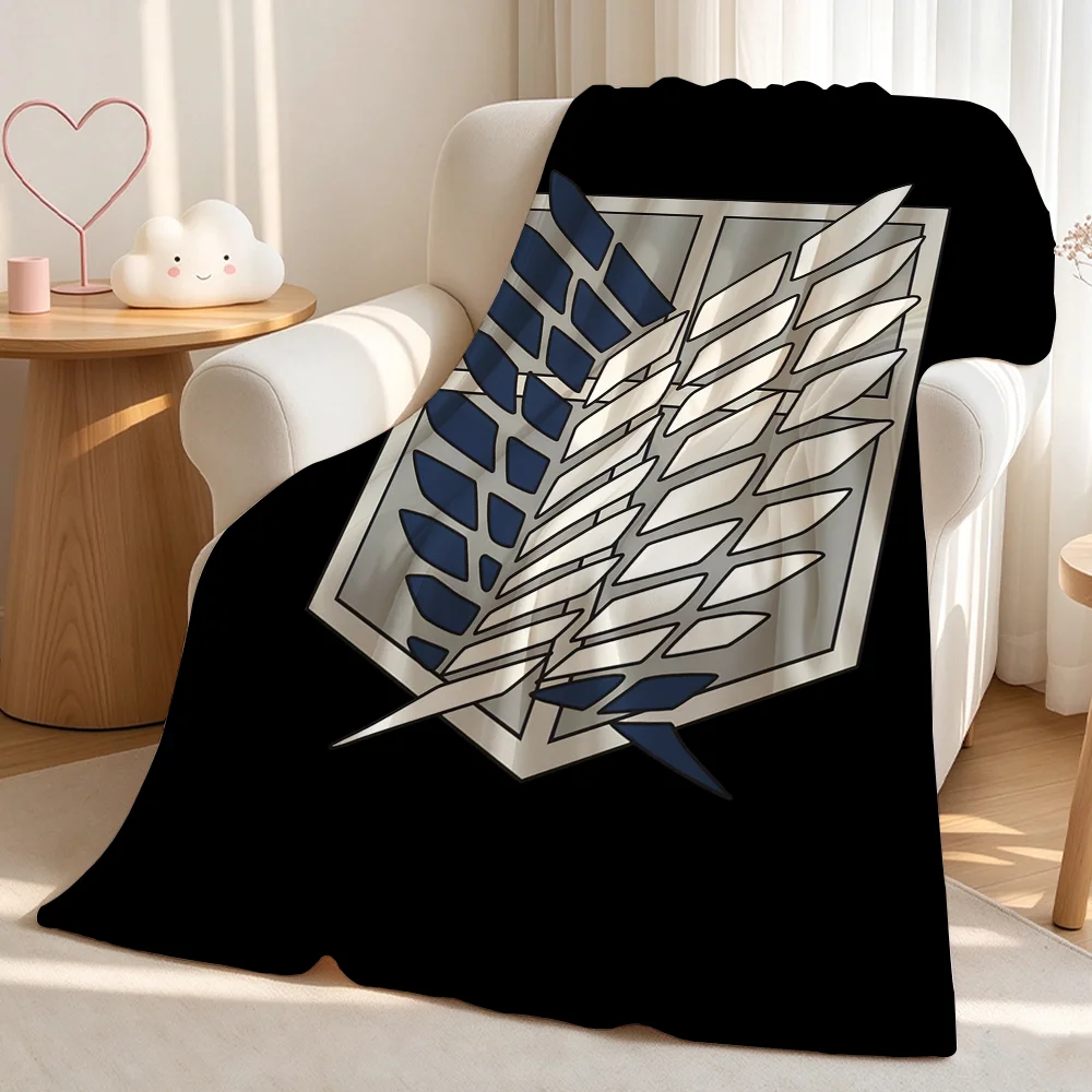 A-Attack on Titan Crest Blanket Perfect For Sofas Beds Offices Travel Camping Chairs Warm Thick Plush Blanket All Season Use