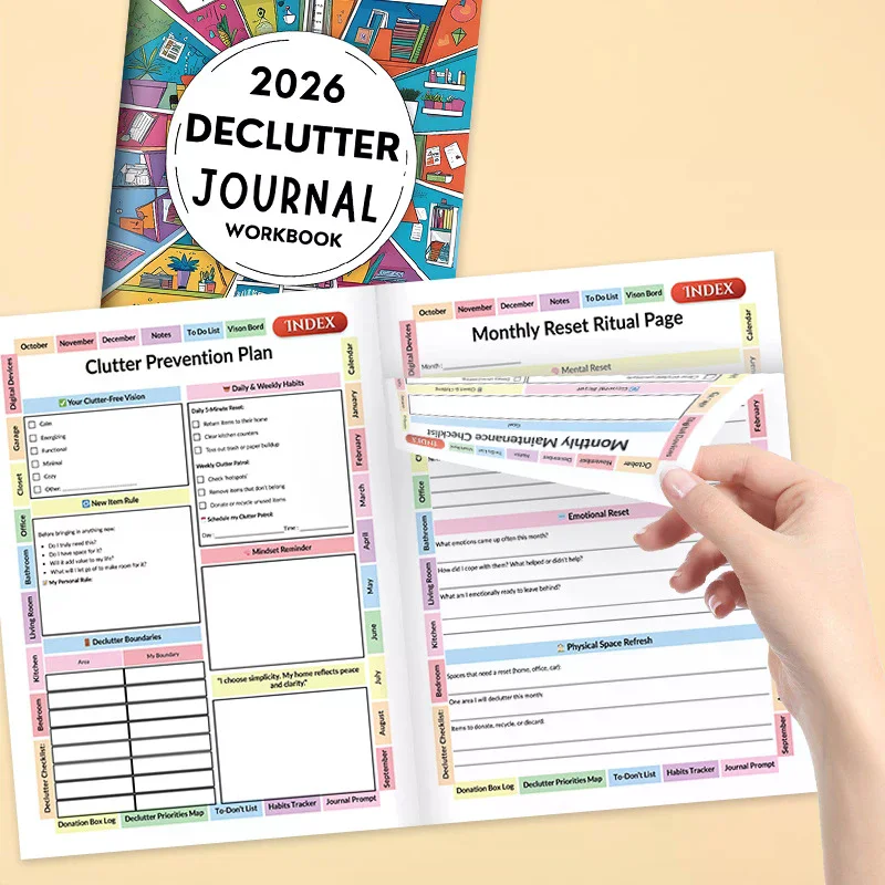 

2026 New Declutter Journal Workbook - Family Organizing & Personal Planning Diary, Structured Templates For Home/Office