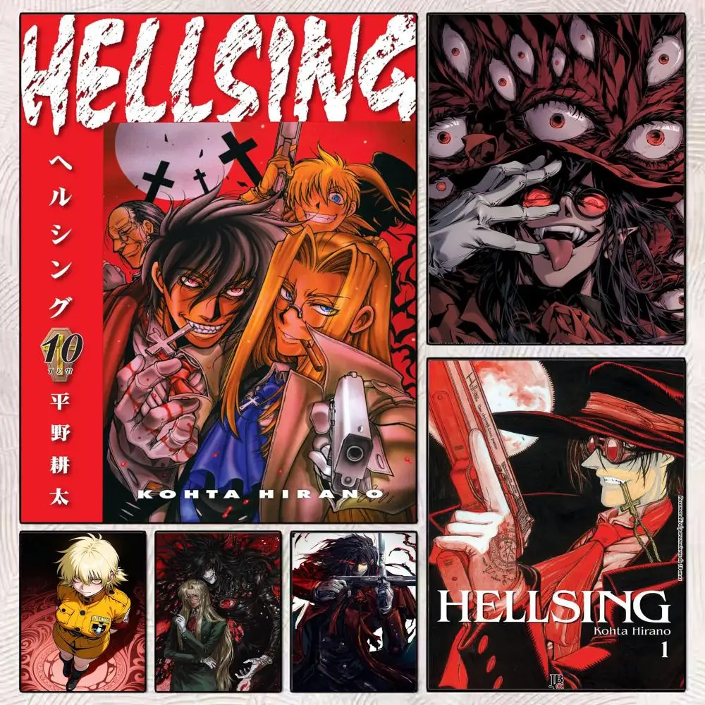 

Japanese Anime H-Hellsing Poster HD Art Mural Wallart Poster Waterproof Vintage Print Decor for Home Decoration DIY Durable