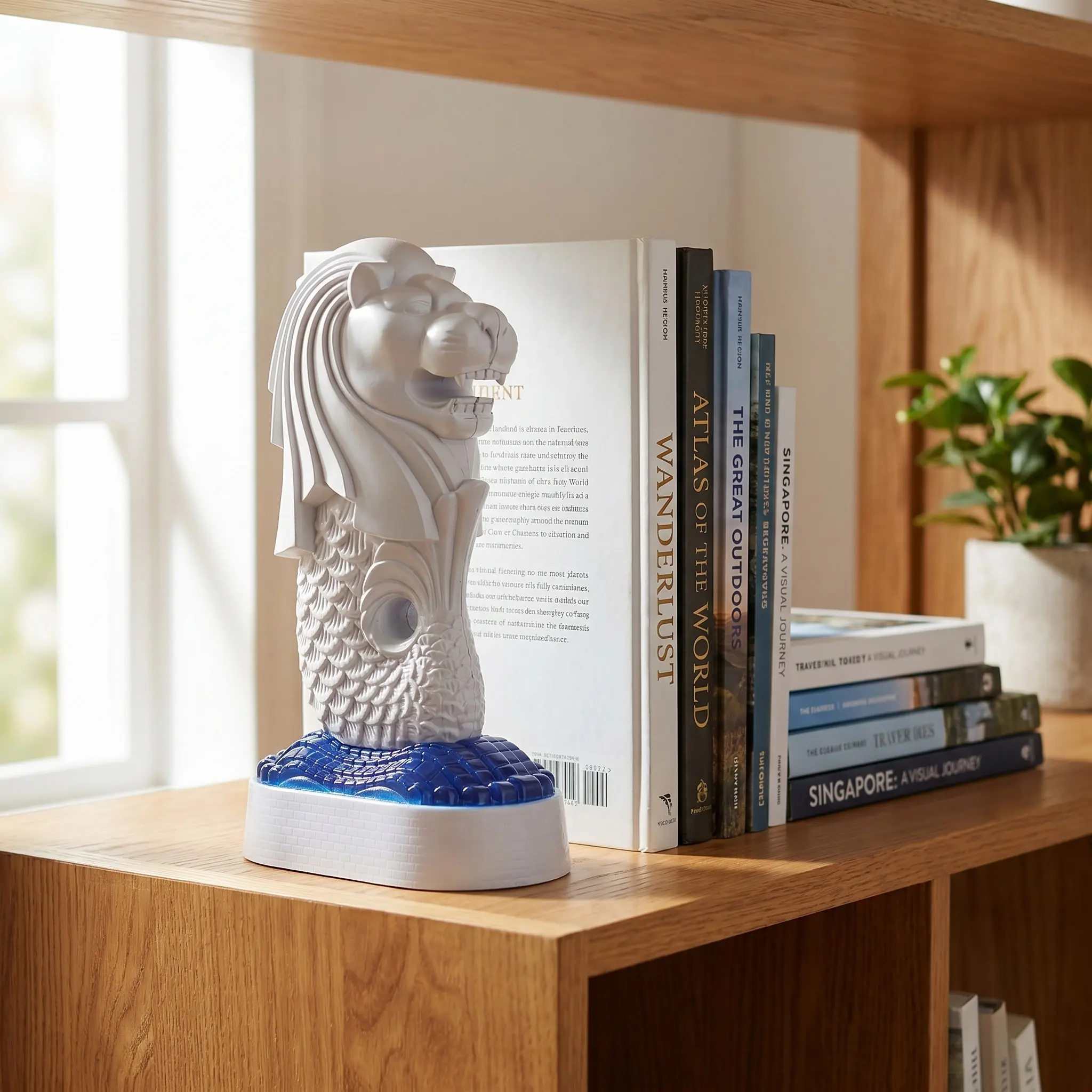 Home Office Singapore - Singapur Merlion Tischdekoration Elegante Löwenskulptur Architektonisches