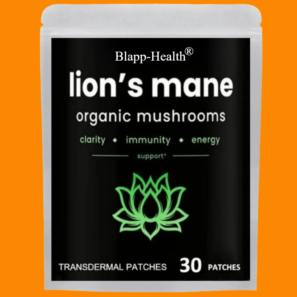 30 Patches Lions Mane Mushroom Transdermal Patches Memory & Focus Supports Immune System & Brain Health