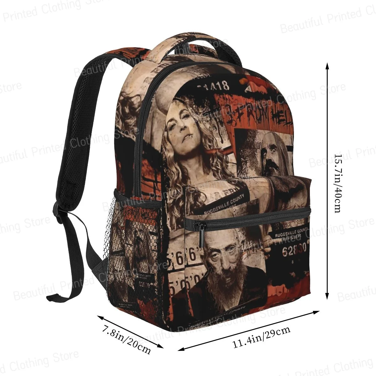 3 From Hell Horror Devil's Rejects Otis Baby Captain Spaulding Versatile Backpack Boys Girls Bookbag Laptop Rucksack Shoulder