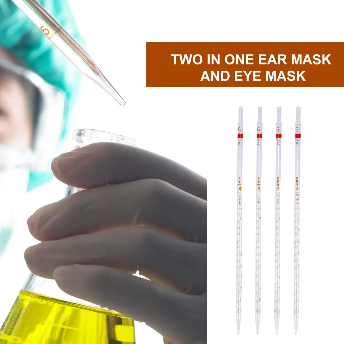 4Pcs Eco-Friendly Glass Pipettes Lab Experiment Essential Precise Volume Measurement Ring Pipette Experimental Straw