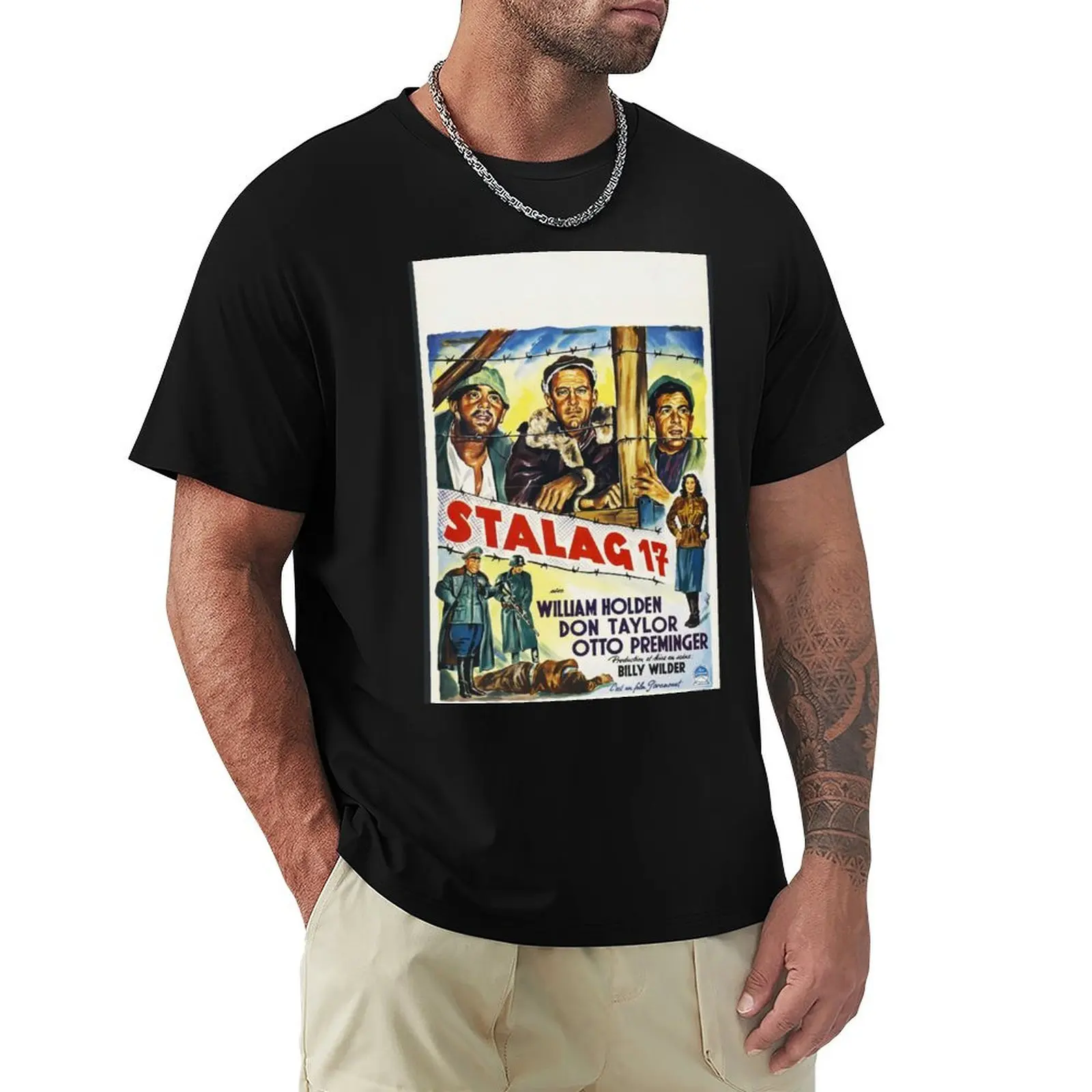 Stalag 17 T-Shirt customs design your own oversized blacks vintage graphic tee mens t shirts