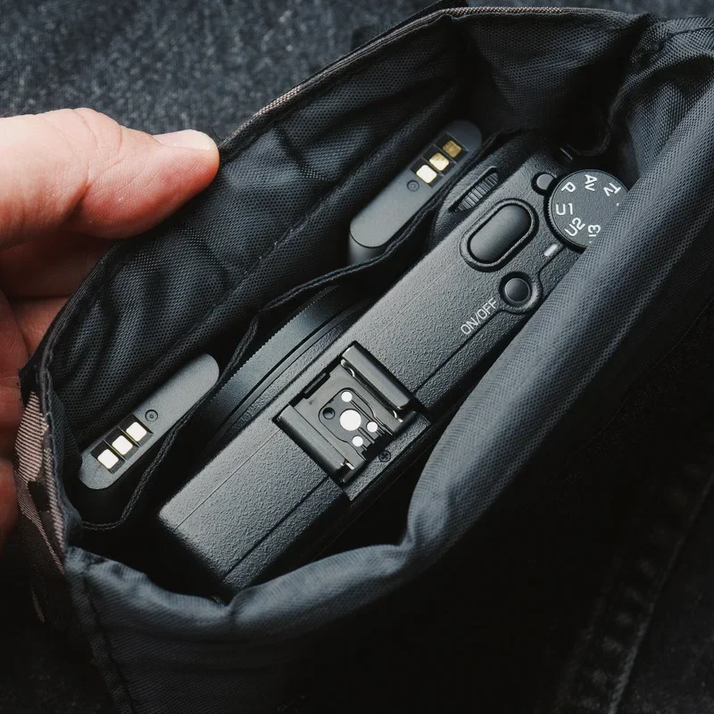CamSolomon-Sac de Rangement pour Appareil Photo, en Nylon avec Velcro, pour Ricoh Série GR3, Sony Jas100, Série IL G7X
