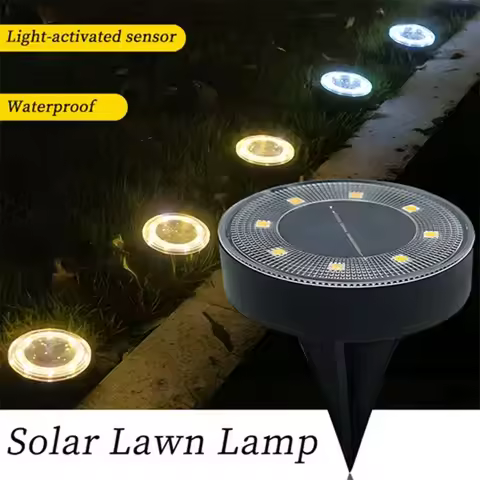 IP68 Waterproof LED Outdoor Solar Power Ground Light Lighting Control Path Deck Lights Yard Driveway Lawn Garden Decoration Lamp