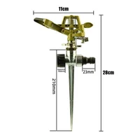 1PCS Professional Garden Metal Sprinkler 360 Degree Adjustable Rotating Water Nozzle Impulse Sprayer For Irrigation System 5