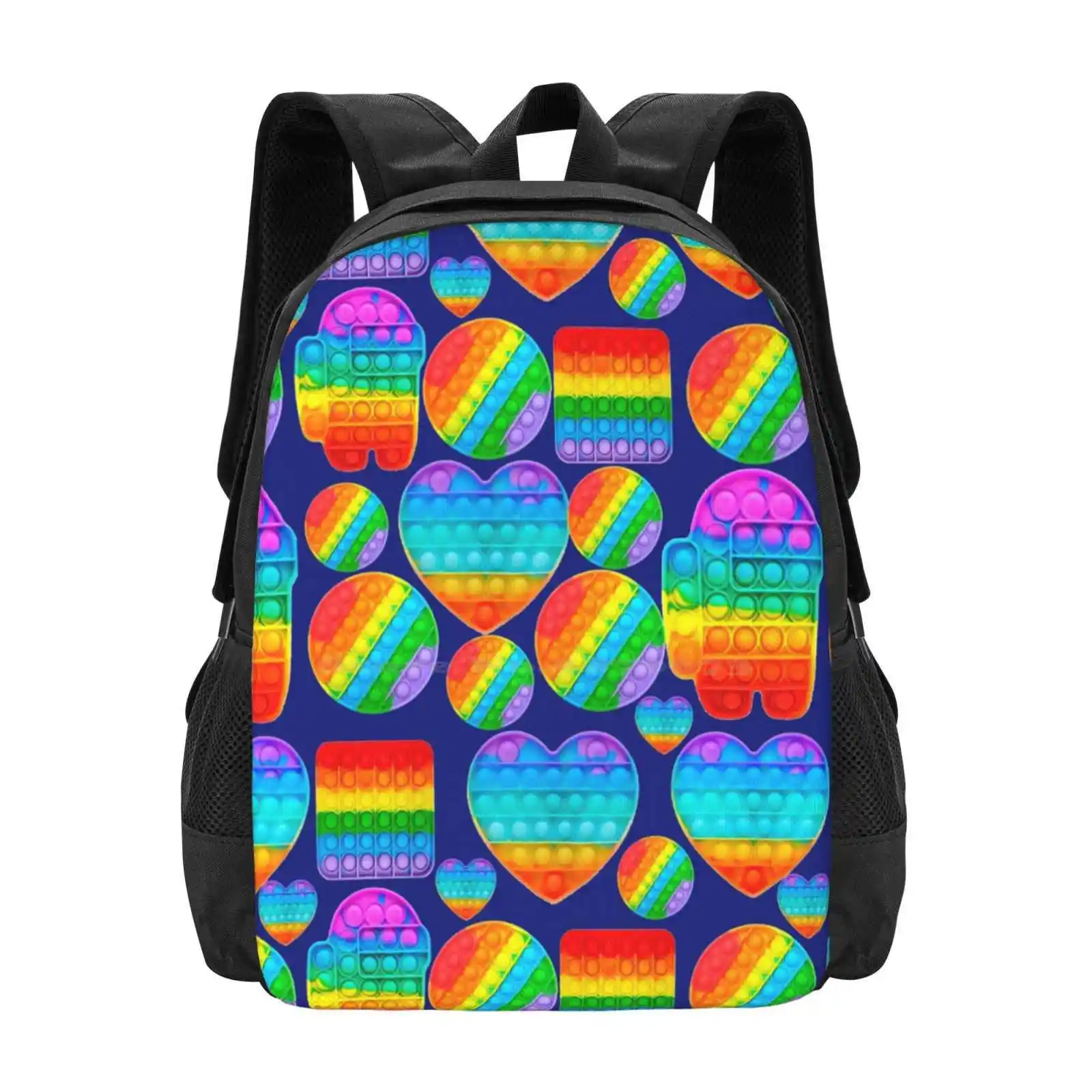 Popit Anti-Stress System School Bags Travel Laptop Backpack Popit Trends 2021 Anti Stress Simpledimple Pop It Toy I Love Pop It