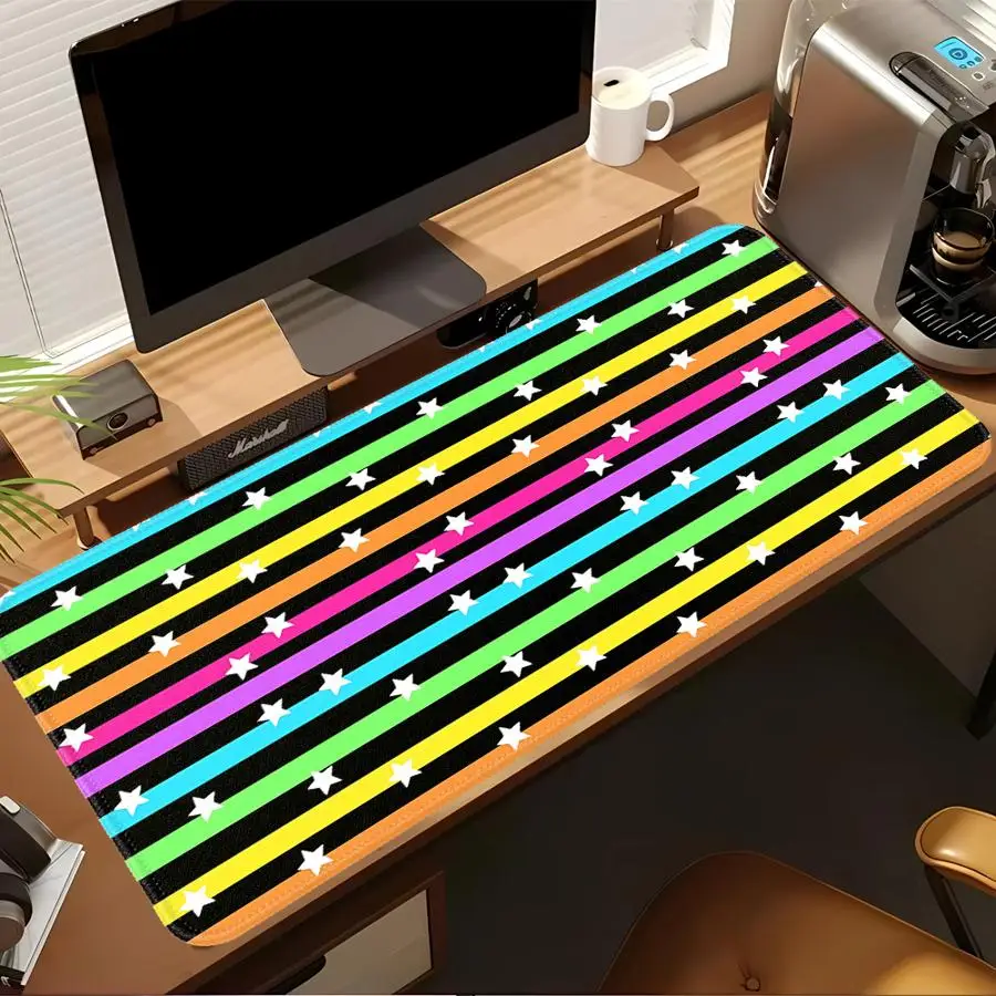 Rainbow Star Stripes rubber Mouse Pad Desk accessories Computer Laptop Pad office Pad Keyboard Mouse Pad Game Console Pad