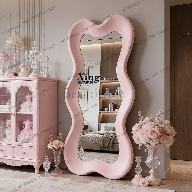 Hot Selling Products Wavy Modern Decorative Mirrors Funky Makeup Nordic Irregular Cute Mirror Portable Cosmetics Garden Spiegel