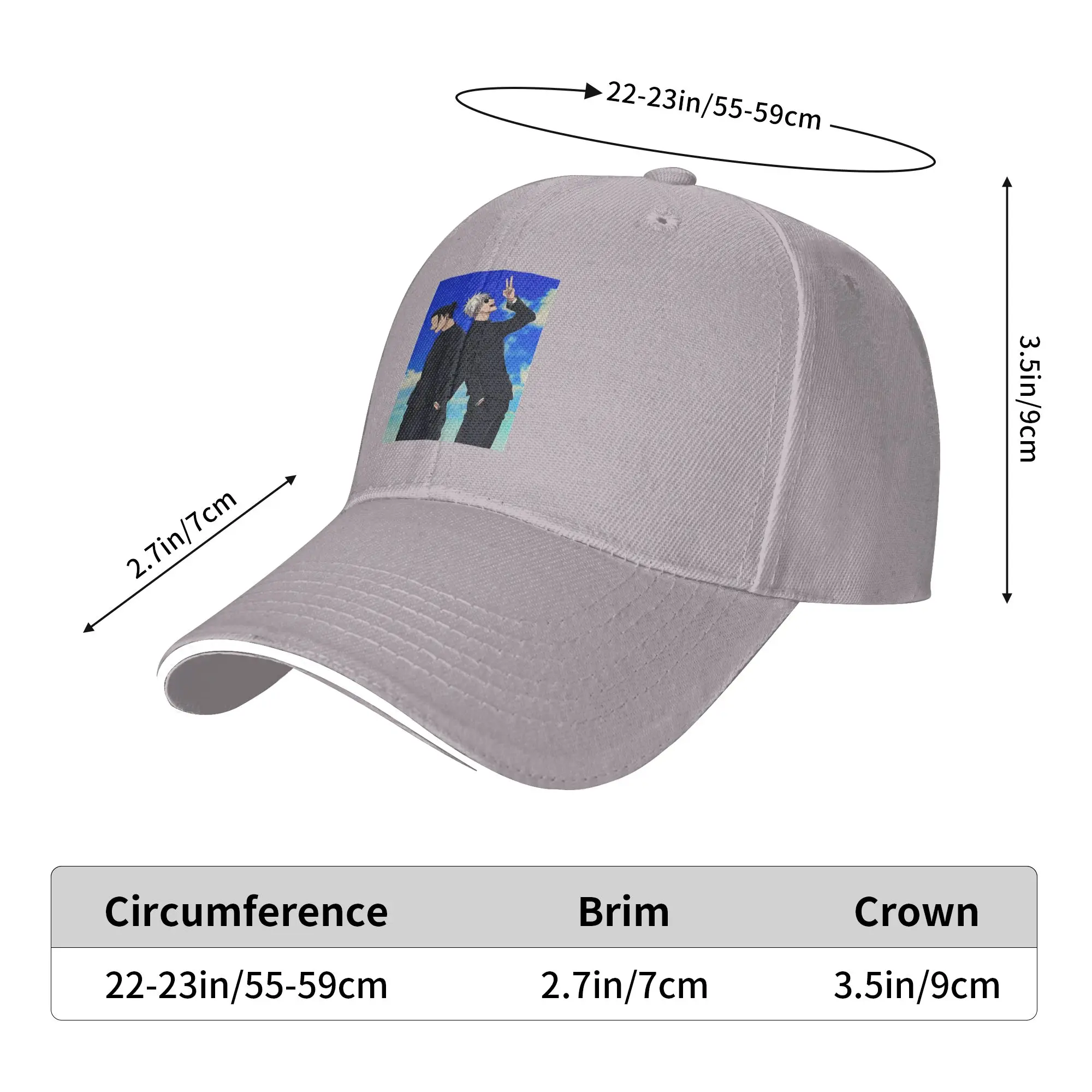 JJK Anime Gojo Satoru Jujutsu Kaisen Cap Casual Baseball Caps Adjustable Hat Hip Hop Summer Unisex Baseball Hats Customizable