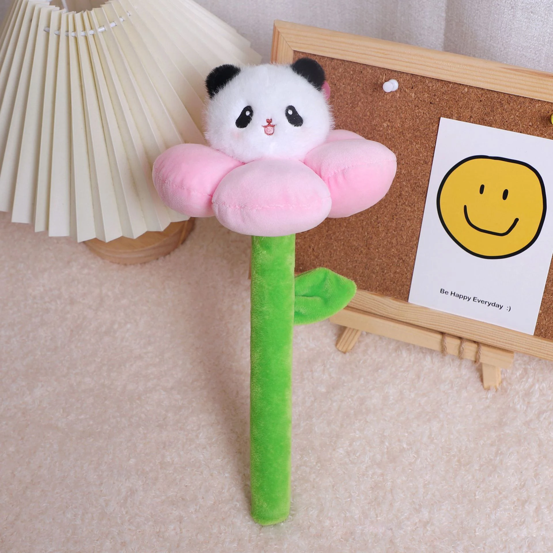 크리 에이 티브 팬더 꽃 플러시 장난감 귀여운 카와이 팬더 롤리팝 꽃 마사지 꽃 인형 박제 장난감 어린이 장난감