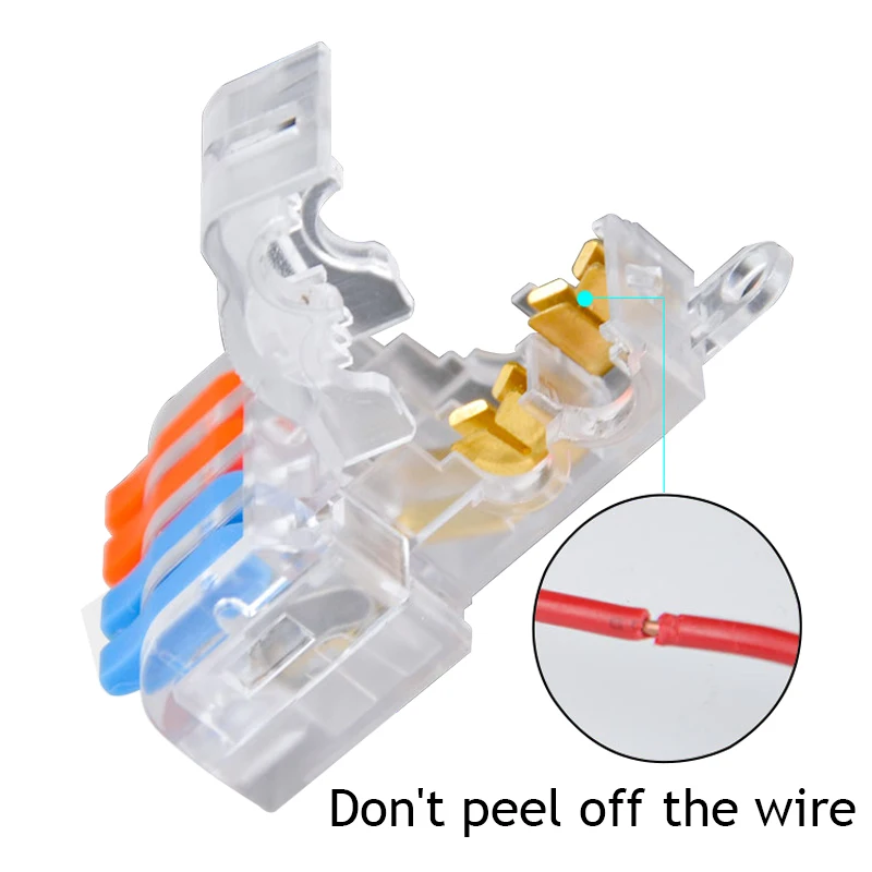 Mini Fast T type Wire Connector Electric Quick Splice Terminals Crimp Non Destructive Without Breaking Cable Insulated Line