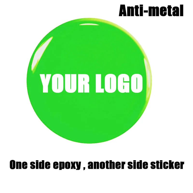 50pieces diameter 70mm Customized Logo Printed NFC Epoxy Sticker 13.56MHz 14443A protocol