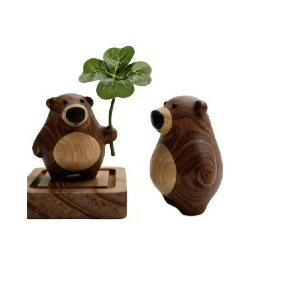 Creative Wood Aroma Diffuser Cute Bear Fragrance Ornament Essential Oil Diffuser Long-Lasting Desktop Aroma Diffuser Bedroom