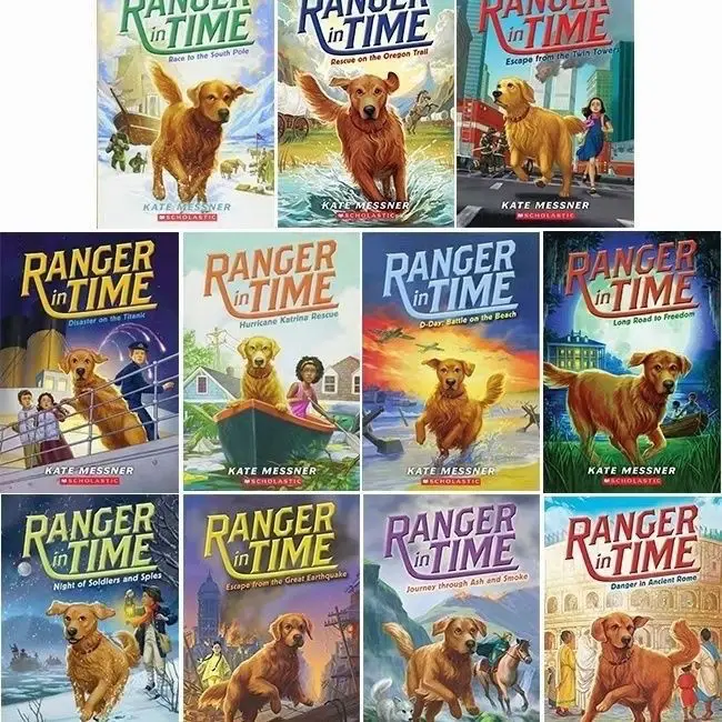 

English original Ranger in Time The Golden Retriever Traveling Through Time 11 volumes Children's Reading Comic Book