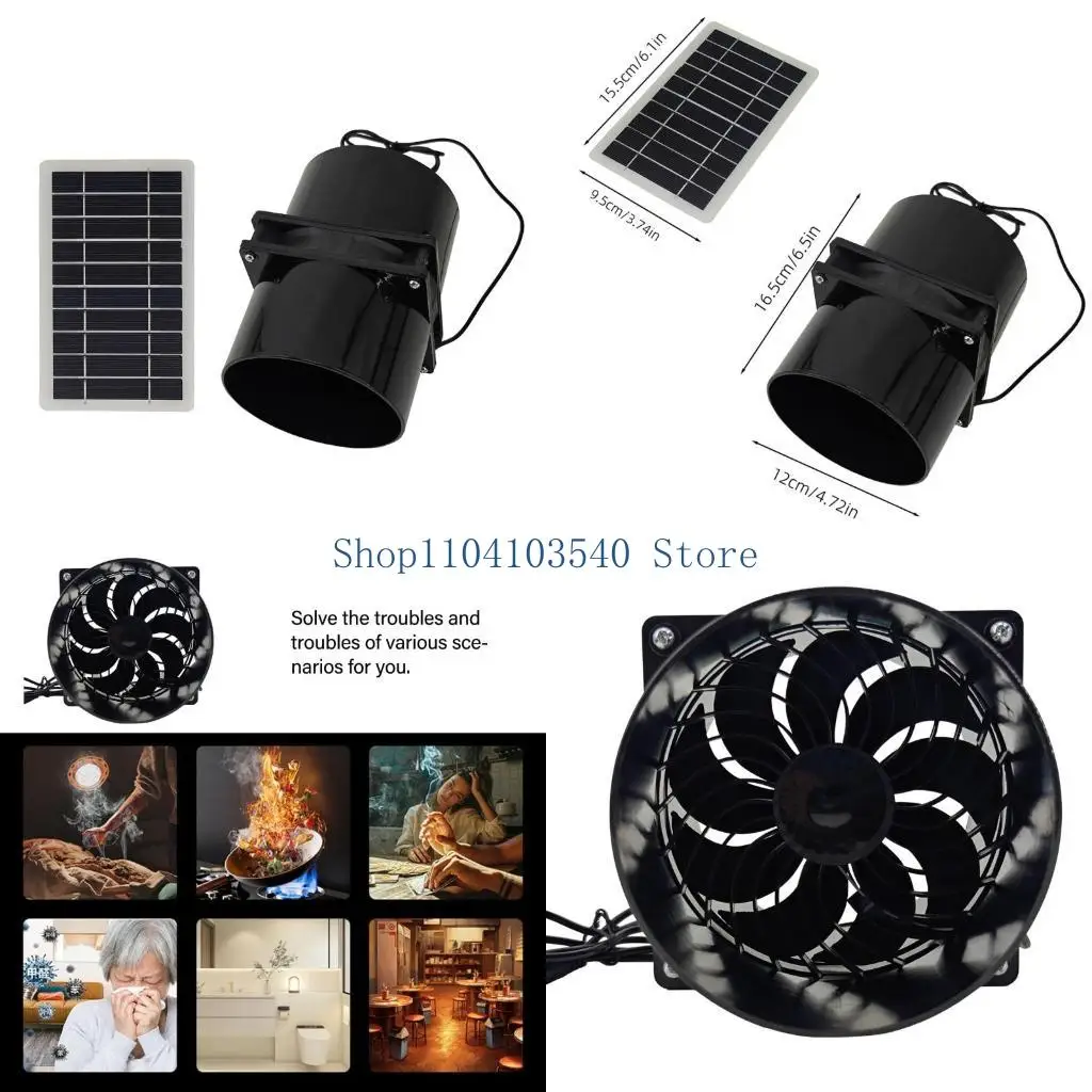 02DC Reliable Solar Powered Ventilation Fan for Boats and Attics Solar Panel Fan Set
