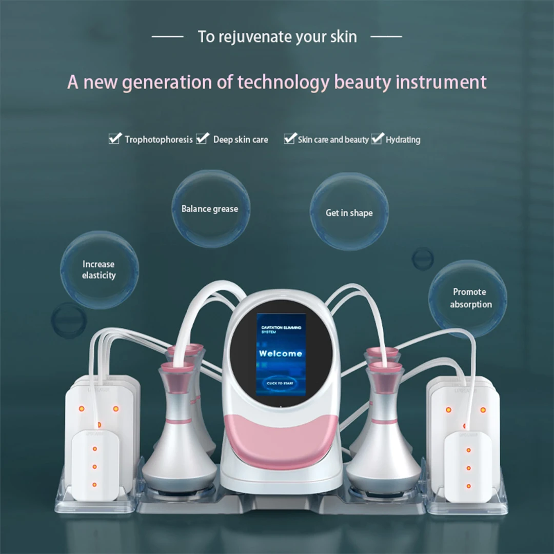 New 6 in 1  Frequency RF 80K Cavitation Slimming Ultrasonic Liposuction Muscle Massager Machine For Fitness Spa Body Shape