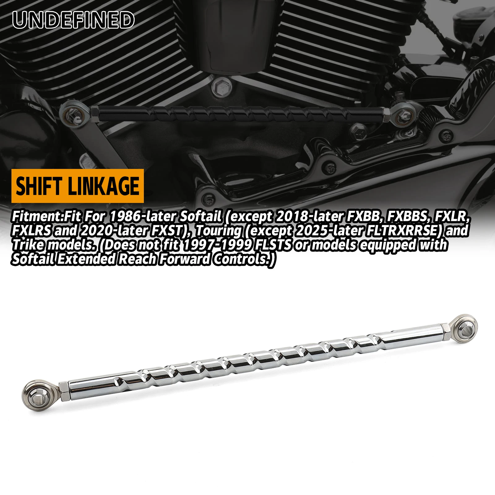 Motorcycle Right&left Threaded Shift Lever linkage For Harley 1986-later Softail Fatboy Breakout Touring RoadKing Trike
