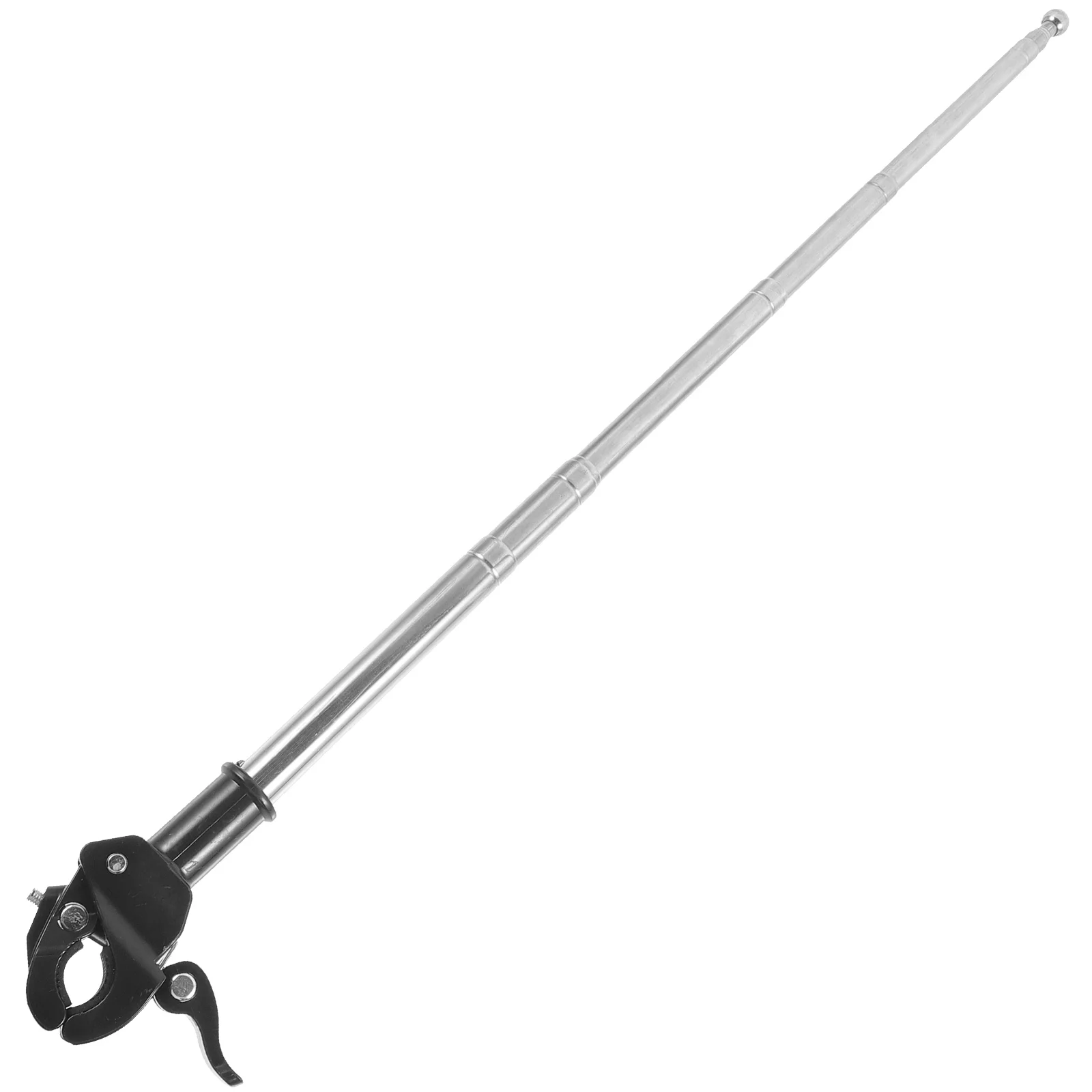 

Automotive Car Flag Pole Holder Bracket Base Flagpole Stand Supplies Silver Multi- Use Clip-on