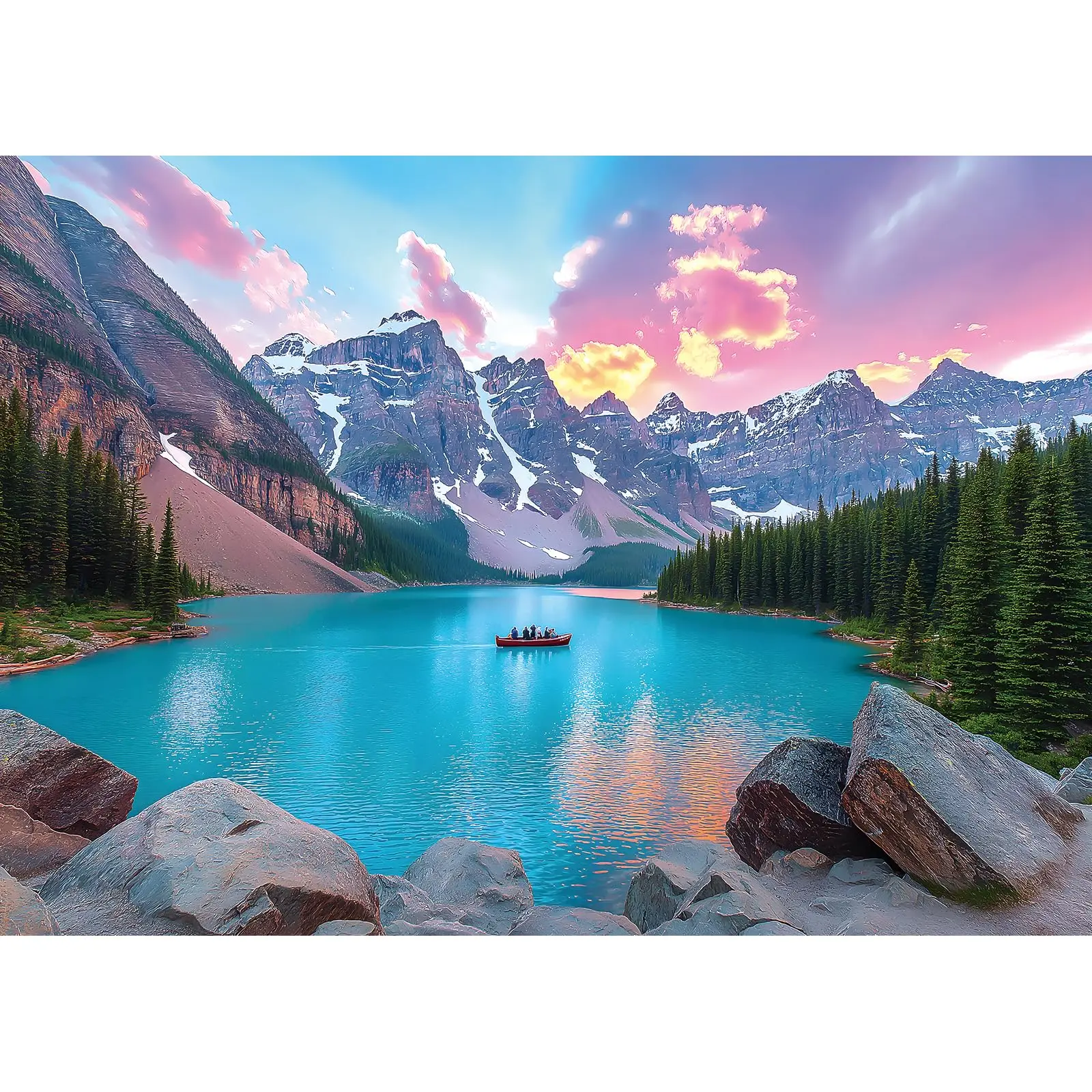 

150/300/500/1000 Pieces Jigsaw Puzzle for Adults Scenic Rocky Mountains Lake Landscape Challenging Art Puzzle for Gifts