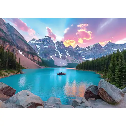 150/300/500/1000 Pieces Jigsaw Puzzle for Adults Scenic Rocky Mountains Lake Landscape Challenging Art Puzzle for Gifts