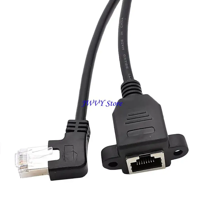 573A Fast Speed RJ45 Ethernet Extension Cable with 90° Left/Right/Up/Down Bend for Efficient Home Networking